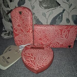 Anuschka Women's Red Floral Bag Set